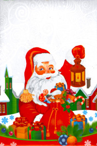 Пакет Новый год металл + рисунок     